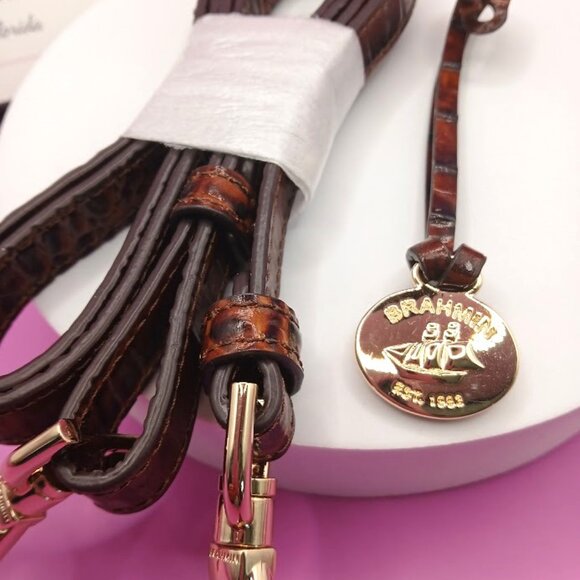Brahmin replacement straps & medallion hang tag fob Pecan - Picture 2 of 2